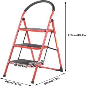 3 Step Iron Folding Ladder Stool Stepladders Promax.pk