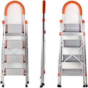 4 Step Aluminium Folding Ladder Stool Stepladders Promax.pk