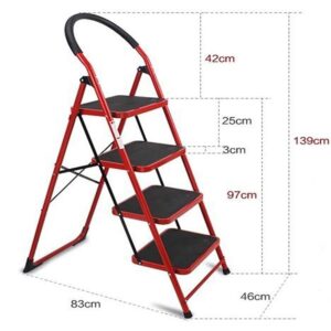 4 Step Iron Folding Ladder Stool Stepladders Promax.pk