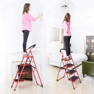 4 Step Iron Folding Ladder Stool Stepladders Promax.pk