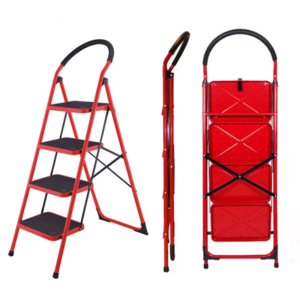 4 Step Iron Folding Ladder Stool Stepladders Promax.pk