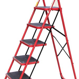 5 Step Iron Folding Ladder Stool Stepladders Promax.pk