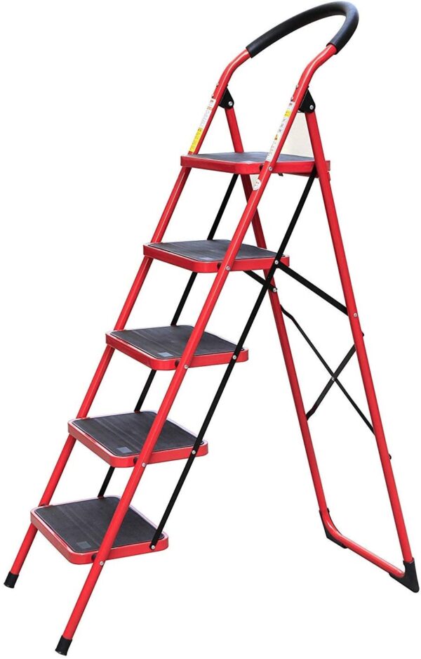 5 Step Iron Folding Ladder Stool Stepladders Promax.pk