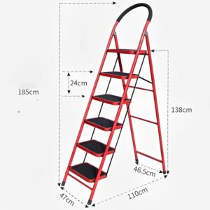 6 Step Iron Folding Ladder Stool Stepladders Promax.pk