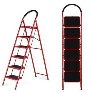 6 Step Iron Folding Ladder Stool Stepladders Promax.pk