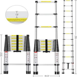 Aluminum Telescopic Ladder 3.8m 13 Fit Promax.pk