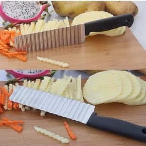 Potato Crinkle Cutter, Crinkle Choppers French Fries Chips Chopping Knives with Wavy Blade promax.pk