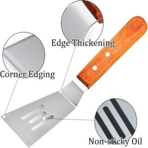 Set-2pcs Slotted fish spatula,Griddle Scraper and Pancake Flipper or Hamburger Turner Promax.pk