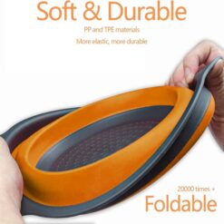 Silicone Collapsible Colander Basket Set, BPA Free Round Fruit Washer Drainer for Vegetable promax.pk