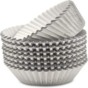 Silver Cupcake Liners 100pcs Muffin Foil Baking Cups promax.pk