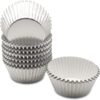 Silver Cupcake Liners 100pcs Muffin Foil Baking Cups promax.pk