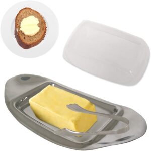 Stainless Steel Butter Dish with Cover & Butter Tong promax.pk