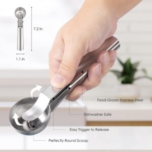 Stainless Steel Ice Cream Scooper with Trigger Release promax.pk