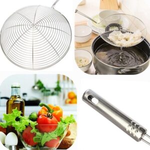 Stainless Steel Long Handle Strainer Drainer Sifter Colander Spoon Kitchen Tool promax.pk