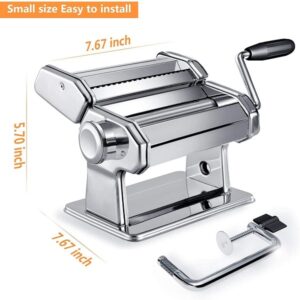 Stainless Steel Manual Roller Pasta Maker With Adjustable Thickness Settings Sturdy Noodles Cutter with Clamp for Spaghetti promax.pk