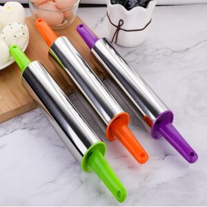 Stainless Steel Rolling Pin Plastic Handles for Baking Dough promax.pk