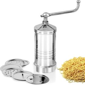 Stainless Steel Sev Maker Snacks Maker Manual Pasta Maker with 6 Different Designs promax.pk