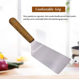 Stainless Steel Spatula BBQ Spatula with Wooden Handle Pancake Flipper Hamburger Turner promax.pk