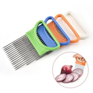 Vegetable Holder Stainless Steel Onion Fork Fruit Cutter Slicer promax.pk