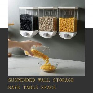 Wall Mounted Grain Cereal Dispenser Single Dry Food Snack Storage Box for Kitchen Food Storage (Clear, 1000ml) promax.pk