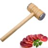 Wooden Meat Tenderizer Mallet Double Sided Aluminum Meat Hammer promax.pk