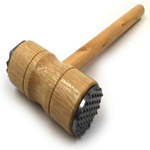 Wooden Meat Tenderizer Mallet Double Sided Aluminum Meat Hammer promax.pk