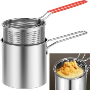 1200ml Stainless Steel Fryer Pot with Long Handle Oil Fryer Promax.pk