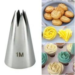 1M Stainless Steel Open Star Piping Nozzle – Cake & Cupcake Decorating Tool Promax.pk